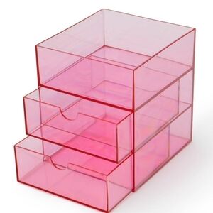 Bullseye Pink Transparent Storage Drawer Organizer